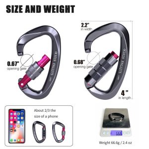 Camnal CA-K9901 25 kN D-Type Auto-Locking Carabiner - detail view